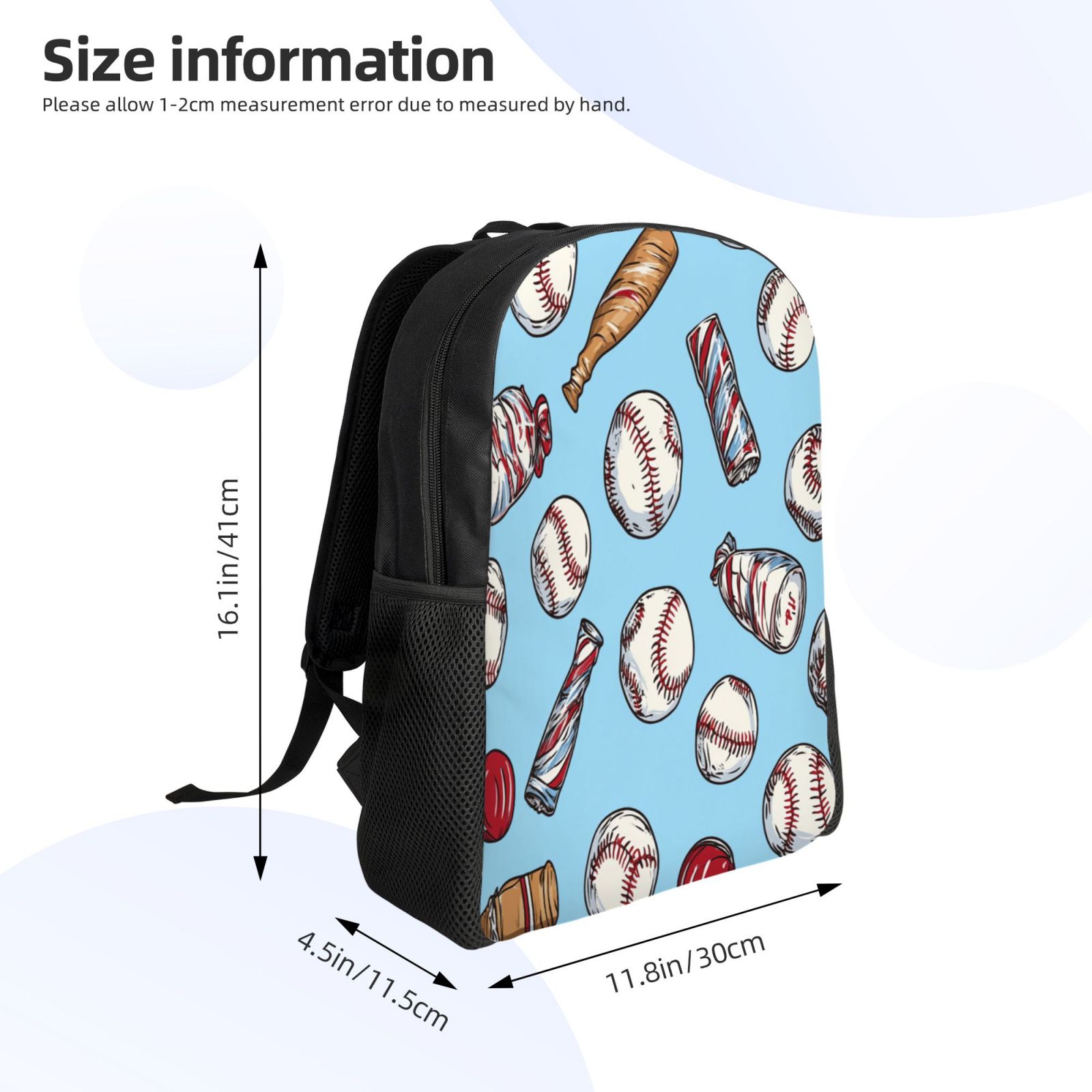 Baseball Backpack Double Shoulder Backpack Durable, Spacious, Ergonomic Design for Travel, Work & Outdoor Use