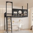 thumbnail image 4 of Nueva cama elevada de hierro forjado, loft multifuncional sencillo, alto y bajo, ahorro de espacio, marco de hierro para apartamento pequeño Nord, 4 of 4