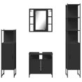 thumbnail image 6 of vidaXL 4 Piece Bathroom Cabinet Set Black Engineered Wood, 6 of 11