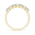 thumbnail image 2 of ANGARA Natural Half Eternity Seven Stone Aquamarine and Diamond Wedding Ring in 14K Yellow Gold for Women (Size-3mm) | March Birthstone, Anniversary, Jewelry Gift for Women | Natural Aquamarine Ring, 2 of 9
