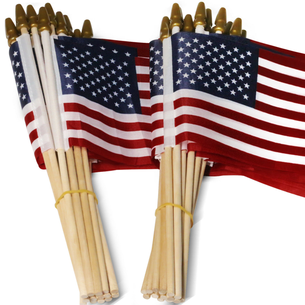 Wooden Stick Flag Handheld American Flag 4x6 July 4th 50 Pack Walmart Com Walmart Com