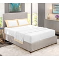 thumbnail image 2 of Luxury Dual Tone Sheet Sets of 4 Piece, 100% Egyptian Cotton 14" Deep Pockets, Two-Tone Color Long Staple Cotton Bedding Sets 400TC Soft & Breatheable - Ivory & White Solid, Olympic Queen Size., 2 of 5