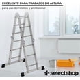 thumbnail image 3 of Escalera Multiposiciones de 3.3 Metros Aluminio Recta Tijera Andomio Plegable Versatil Antideslizante para Uso Interior Y Exterior De 12 Peldaños, 3 of 7