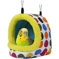 Bird Hanging Hammock Winter Warm Parrot Nest House Bed Plush Snuggle Pet Cave Hammock Toy for Conure Lovebird Budgie Parakeet Cockatiel Cage Accessory (Medium)