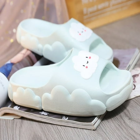 

CoCopeanut Cute Clouds Sandals for Women Spring Thick Outdoor Ladies EVA Slides Slipper Woman Indoor Soft Bottom Platform Slippers Shoes