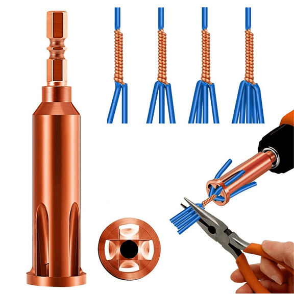 TOP! Wire Twisting Tool Cable Stripper and Twister Stripping for Electrician By Drill Driver or Manually