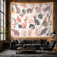 thumbnail image 6 of Cats Scattered Asymmetrical with Arrangement Hairless Sphynx, Serene Watercolor for Plant Lovers, Wall Decor, Mother'S Day Gift, Tapestry Wall Hanging for Dorm and Living Room, 6 of 7