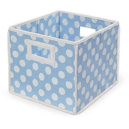Badger Basket - Folding Basket, Blue Polka Dot