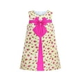 thumbnail image 1 of Girls Dress A-line Bow Tie Beige Rose Flower 4 Years, 1 of 5