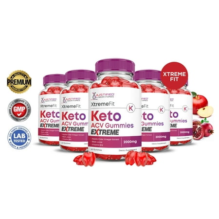 (5 Pack) Xtreme Fit Keto Extreme ACV Gummies 2000mg Dietary Supplement 300 Gummys