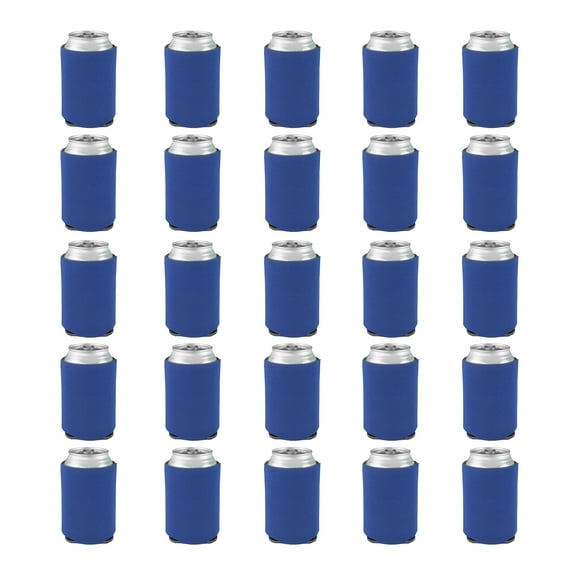 Can Coolers - 25 pack - 4mm Collapsible Beer Holders To Keep Your Beer Cold - Insulated Cans Holder - Royal Blue