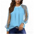 thumbnail image 2 of Wowcloth Woman's Blouse, Round Neck Sequin Mesh Long Sleeve Loose Fit, Casual Wear for Daily and Party Wears, 2 of 5
