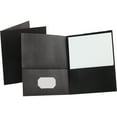 thumbnail image 2 of Oxford Twin-Pocket Folder, Embossed Leather Grain Paper, 0.5" Capacity, 11 x 8.5, Black, 25/Box, 2 of 3