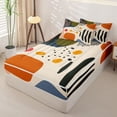 thumbnail image 2 of Homewish Abstract Geometric Art Zipper Twin Comforter Sets with Fitted Sheet and 2 Pillowcases,Multicolor Oil Painting Zipper Bedding Set For Adults,Reversible,4 Pieces, 2 of 7