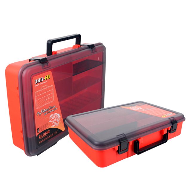 Organizador De Almacenamiento De Pesca Caja de pesca de carpa de doble capa Caja de anzuelos de señuelos de pesca duraderos para suministros de pescador Sywqhk Para Estrenar