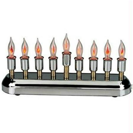 Judaica Kingdom AVJ-MENORAH-8657 Electric Menorahs & Candlesticks - Contemporary Silverplated Electric Menorah with