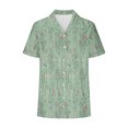 thumbnail image 4 of Lata de Agua para Plantas, Flores Casuales de Moda Y Plantas Impresas Camiseta de Manga Corta Top Hecha de Poliéster Ligero para Mujeres, Pantalones Cortos de Mujer, 4 of 4