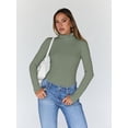 thumbnail image 2 of Trendy Queen Women's Turtleneck Long Sleeve Shirts Fall Fashion Basic Thermal Underwear Tops Winter Clothes, 2 of 13
