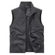 thumbnail image 4 of pstuiky Camiseta sin mangas para hombre, Chaqueta informal de verano para hombre, fina, con múltiples bolsillos, color liso y cuello alto. Camisas para hombres xxxxl, 4 of 9