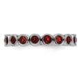thumbnail image 4 of Auriga 925 Sterling Silver Garnet Eternity Ring for Women Size- 10, 4 of 6