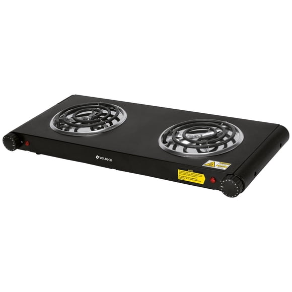 Parrilla eléctrica de doble resistencia, negra, Volteck Volteck PAEL-2CN