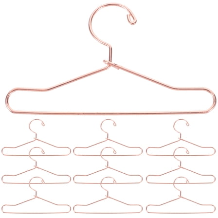 ULTNICE 10pcs Doll Apparel Hangers Mini Simulated Metal Hangers For Doll Clothing And Sturdy For Organizing