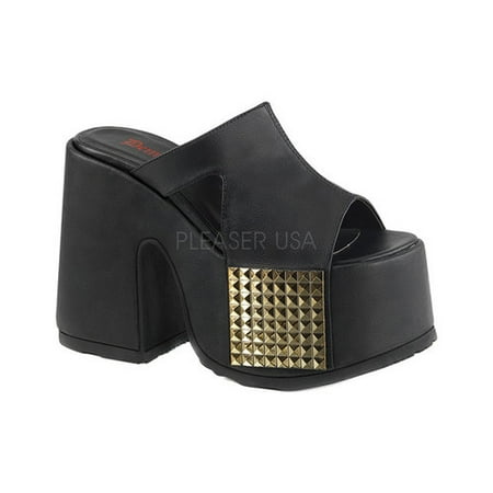 Demonia Suede Platforms - Women's Demonia Camel 101 Platform Slide