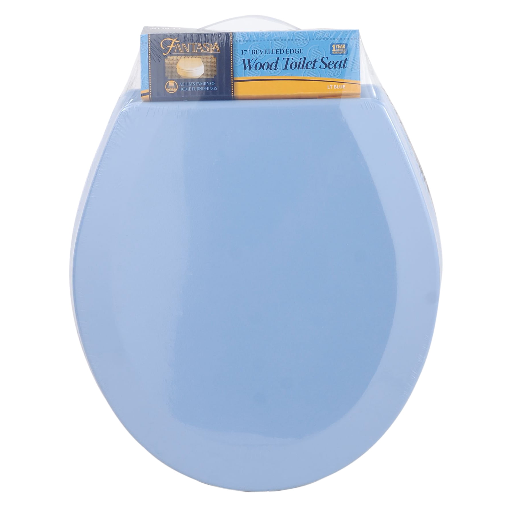 Standard Wood Soft Adjustable Hinges Toilet Seat with Close Lid, Light Blue