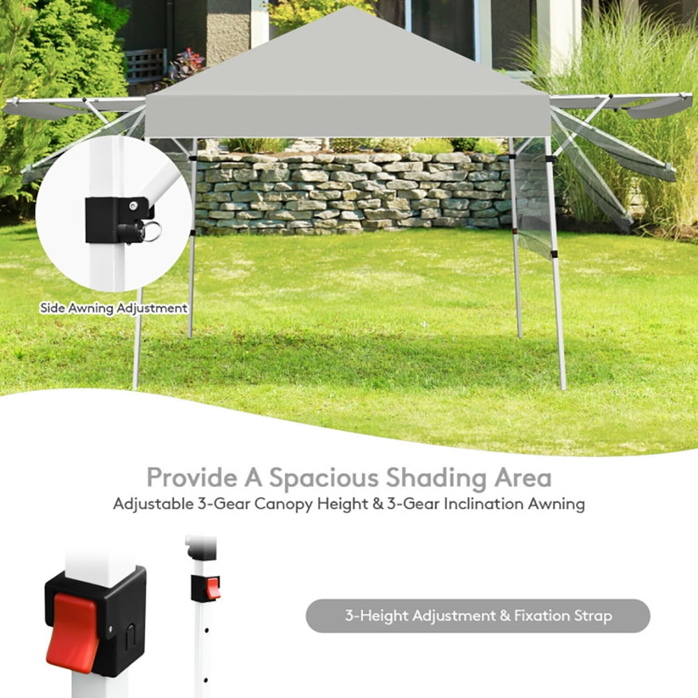 Aimee Lii 17 Feet x 10 Feet Foldable Pop Up Canopy with Adjustable Instant Sun Shelter, Backyard Canopy Gazebo, Gray Aimee Lii 17 Feet x 10 Feet Foldable Pop Up Canopy with Adjustable Instant Sun Shelter, Backyard Canopy Gazebo, Gray