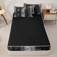 thumbnail image 4 of Erosebridal Geometric Line Art Zipper Queen Comforter Set with Fitted Sheet and 2 Pillowcases,Black White Brush Graffiti Zipper Bedding Set For Girls,Black Reversible,4-Piece, 4 of 7