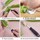 thumbnail image 3 of Stainless Steel Chili Corer Kitchen Tool with Serrated Slice Easily Remove Seeds or Cut Vegetables Grilling Peppers 2 Pack, 3 of 5