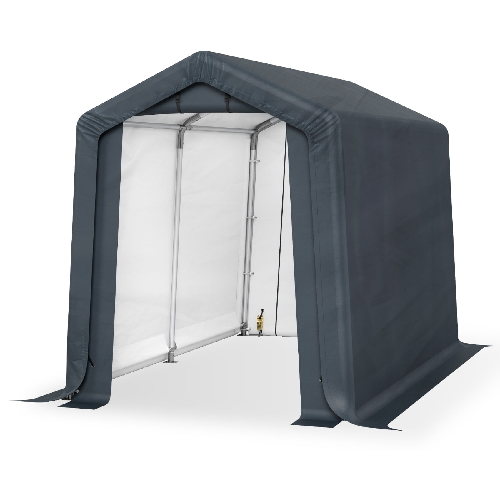Alpha Joy 5.9 x 9.8 x 6.8ft Outdoor Storage Shed Heavy Duty Portable Carport Canopy Shelter, for Bike, Motorcycle, Garden Storage