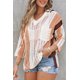 thumbnail image 4 of ABPHQTO Jersey de mujer con capucha y aberturas colorblock a rayas blancas, 4 of 5