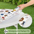 thumbnail image 5 of White Baseball Elements Pattern Round Fitted Tablecloth with Elastic Edge,Dining Table Cover Waterproof,Outdoor Round Tablecloth for Camping,Dining,Indoor and Outdoor, 5 of 7