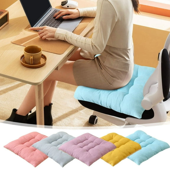 Djunllk Chair Cushions with Strap, Textured Seat Cushion Comfy Thick Breathable Office Chair Cushion for Dining Chairs, Office Chairs, Hardwood Floors, Office Desk Living Room, 11.8"/30cm