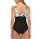 thumbnail image 4 of Traje de baño de una pieza para mujer, moda y ajuste delgado, cuello en V, nudo torcido en el pecho, traje de baño para mujer para nadar en la playa, hojas verdes sobre fondo blanco XXL, 4 of 7