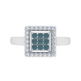 thumbnail image 2 of 1/2 Carat Blue Diamond and White Diamond Engagement Ring in 10K White Gold (Ring Size 6), 2 of 5