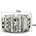 thumbnail image 2 of Luxe Jewelry Designs Stainless Steel Women's Pave Ring with Square Clear Crystals - Size 5, 2 of 4