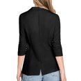 thumbnail image 3 of Doublju Womens 34 Shirring Sleeve One Button Casual Blazer Jacket With Plus Size, 3 of 5