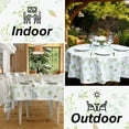 thumbnail image 5 of Everyday Luxuries Waterproof Oblong Fitted Tablecloth 60 x 120 Inch Stain and Wrinkle Resistant | Decorative 3.6 gauge Camilla's Garden Vinyl Table Cover for Indoor Outdoor Seating & Occasions., 5 of 7