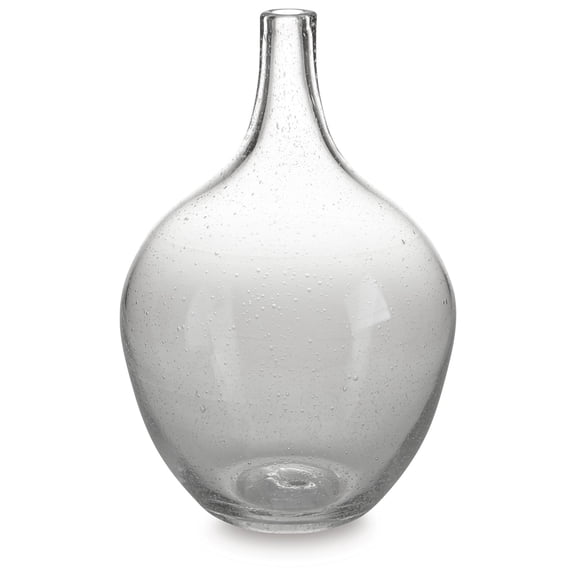 Signature Design by Ashley Kurthorne 11" Glass Vase, Clear Seeded Indoor/Outdoor