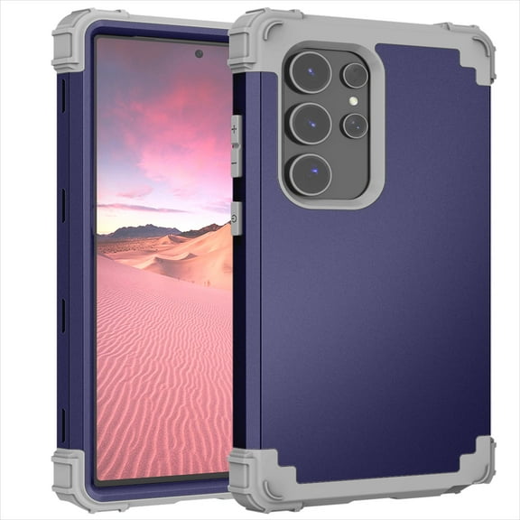 Allytechgroup Heavy Duty Case for Samsung Galaxy S25 Ultra, Soft TPU   Rugged PC Triple-Layers Four Corners Protection Shockproof Anti-Scratch Case for Samsung Galaxy S25 Ultra, Blue