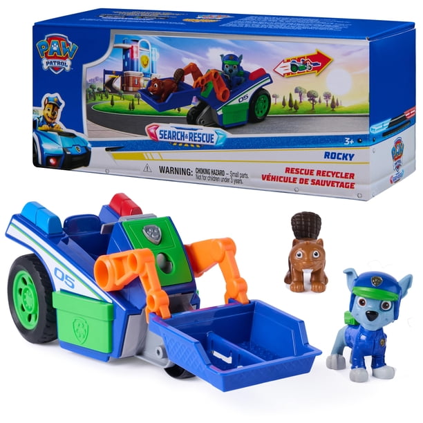 Auto de juguete Paw Patrol Rocky Rescue Recycler con 2 figuras