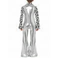 thumbnail image 3 of Haitryli Child Retro S Disco Outfit Boys Metallic Fabric Long Sleeve Zip Front Flared Pants Jumpsuit Silver 6, 3 of 6