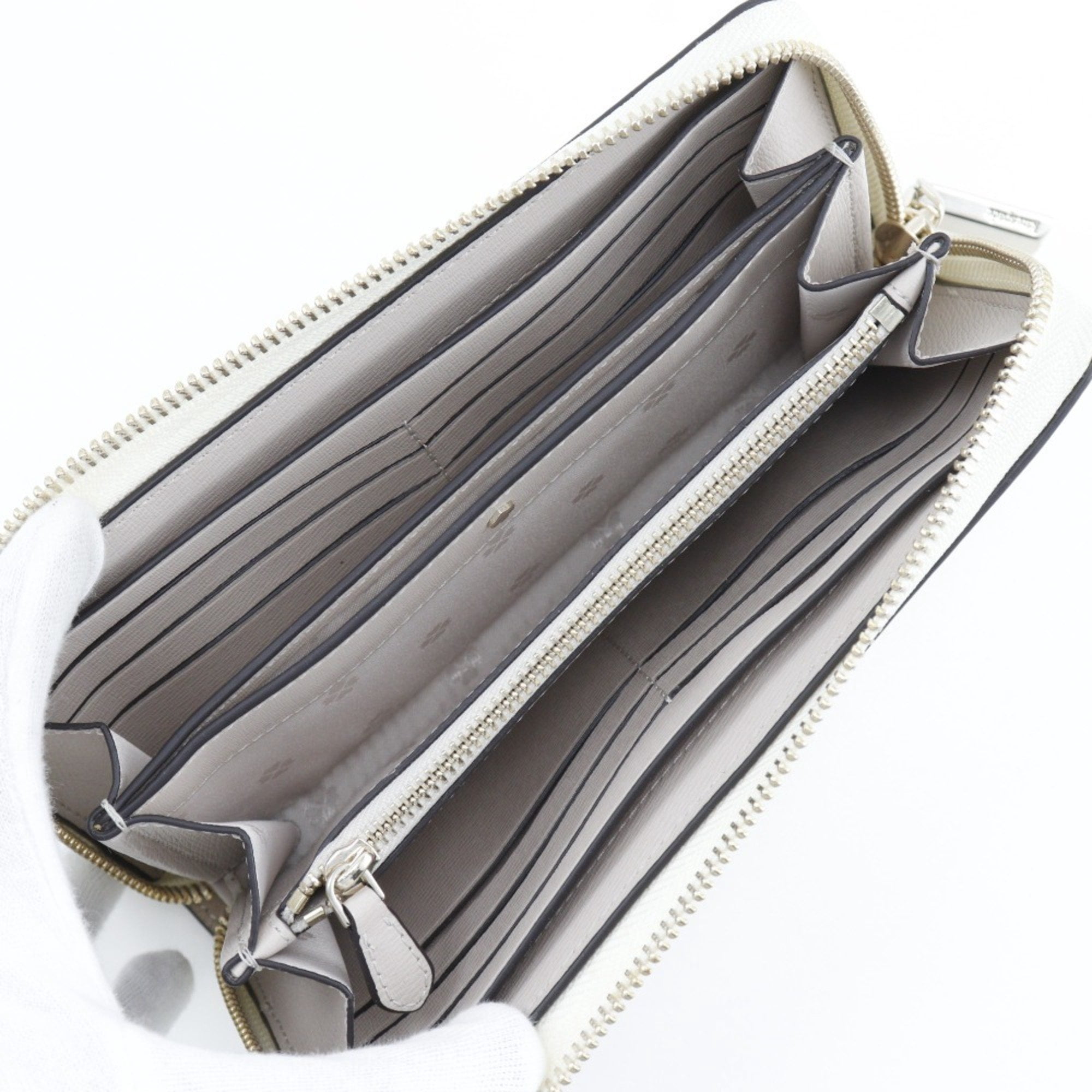 Pre-Owned Kate Spade Round Long Wallet Spencer Bicolor PWR00281 Leather White/Beige... (Good)