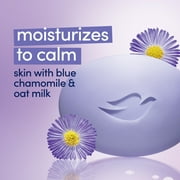 Dove Beauty Bar Womens Bath Soap Anti-Stress Blue Chamomile & Oat Milk, 3.75 oz 4 Count