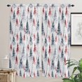 thumbnail image 2 of Christmas Tree Kitchen Curtain 2 Panels Curtains 72 Inch Length, Xmas Tree Watercolor Blue Red Curtains Rod Pocket Curtains Window Drapes Treatment Window Cafe Curtains, 2 of 5