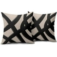 thumbnail image 2 of Black Beige Tan Khaki Pillow Covers 16x16 Inch Set of 2 Modern Abstract Graffiti Art Line Decorative Throw Pillows Minimalist Geometric Pillow Cases Home Decor for Sofa Couch Bedroom Outdoor, 2 of 6