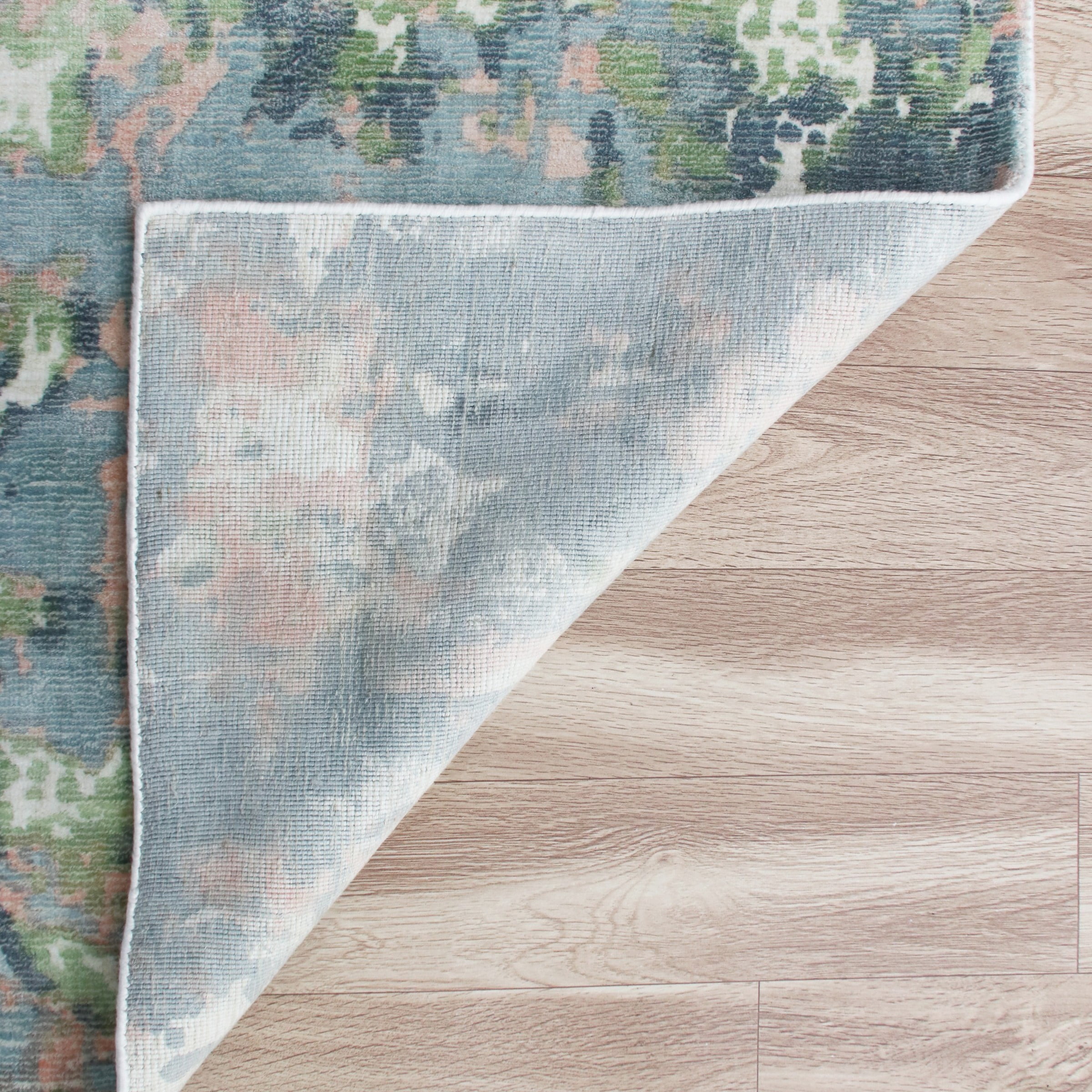 Ox Bay Hand Loomed Abstract Ethereal Garden Area Rug, Blue / Green, 5'9" x 8'9"