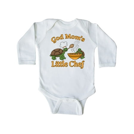 

Inktastic God Mom s Little Chef with Cute Turtles Gift Baby Boy or Baby Girl Long Sleeve Bodysuit